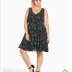 Torrid Heart Print Flounce Skirt Fit and Flare Dress